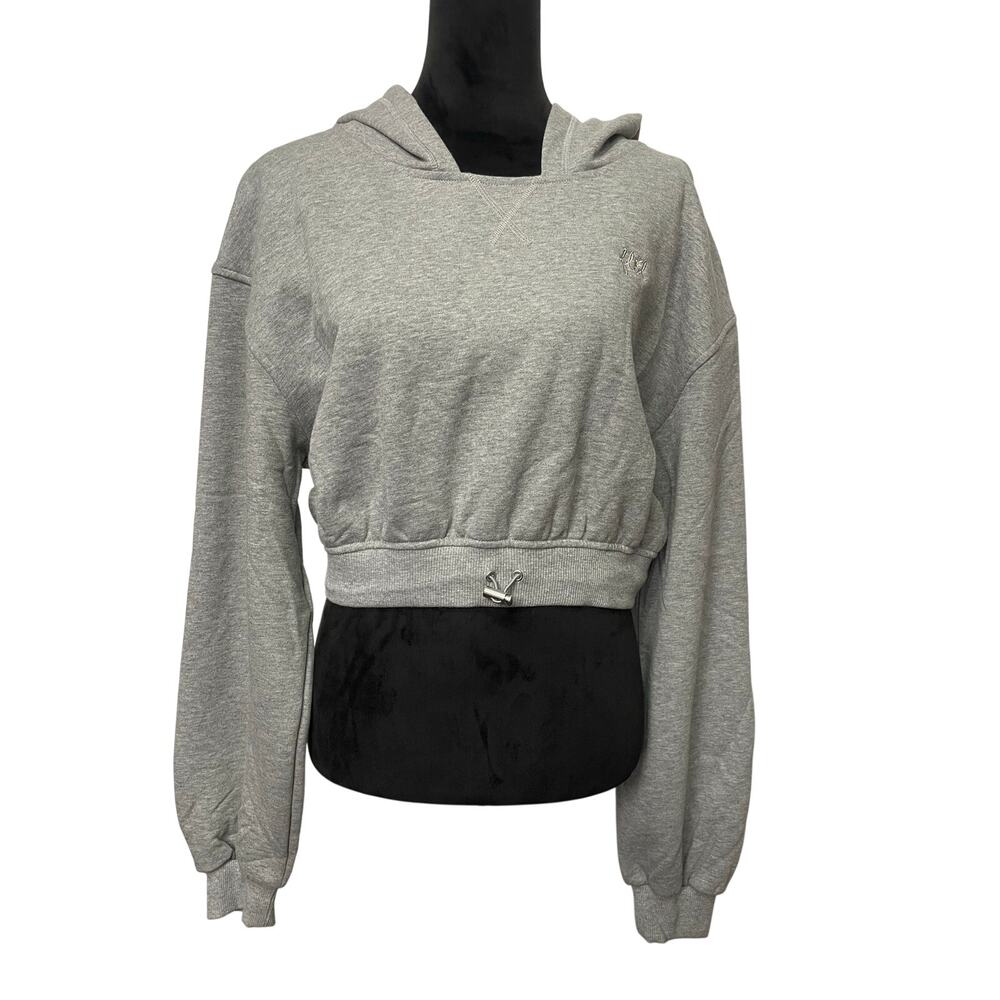 NWT - For Love & Lemons Josie Heather Gray Cropped Hoodie
